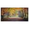 Designart - Wide Pathway in Yellow Fall Forest - Landscape Photography Canvas Print